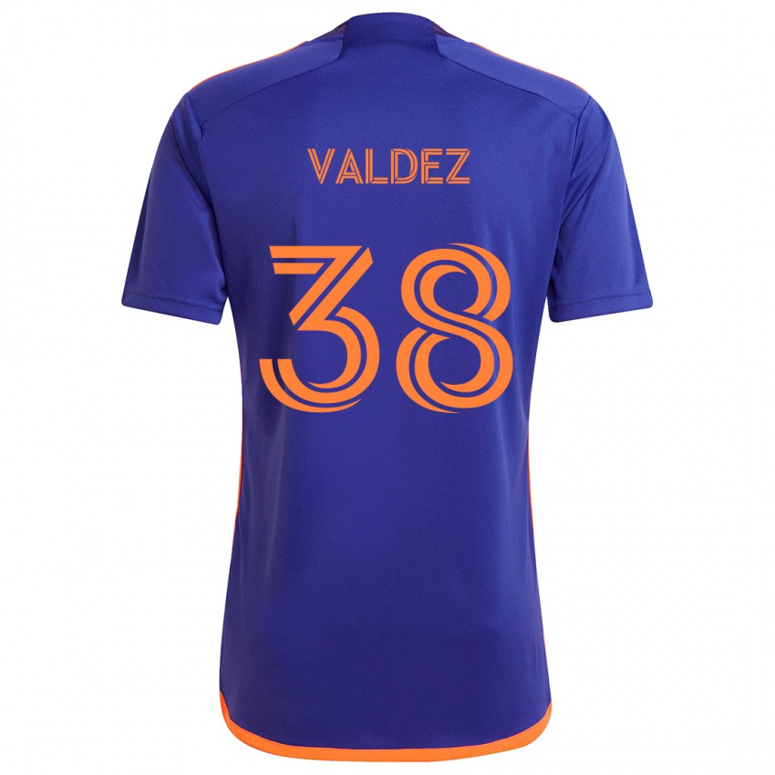 Kinder Xavier Valdez #38 Lila Orange Auswärtstrikot Trikot 2024/25 T-Shirt Österreich