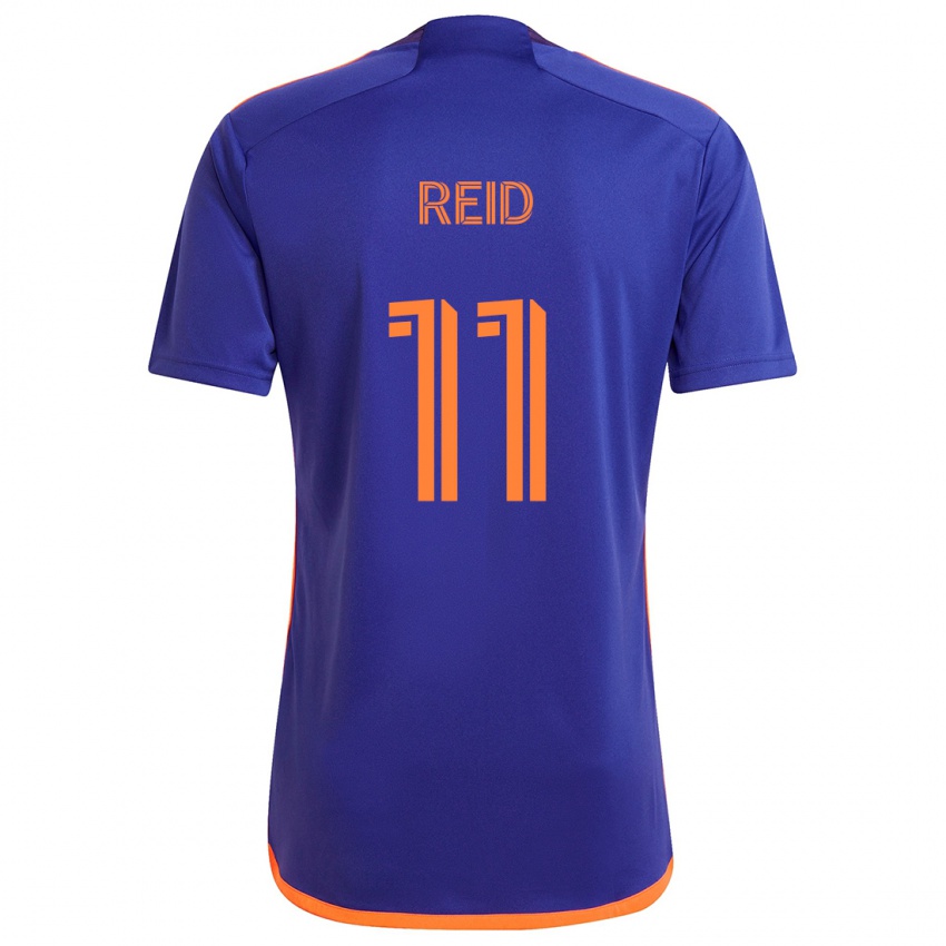 Kinder Isaiah Reid #11 Lila Orange Auswärtstrikot Trikot 2024/25 T-Shirt Österreich