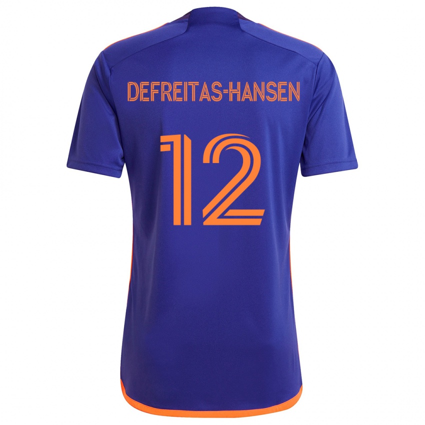 Kinder Nicholas Defreitas-Hansen #12 Lila Orange Auswärtstrikot Trikot 2024/25 T-Shirt Österreich