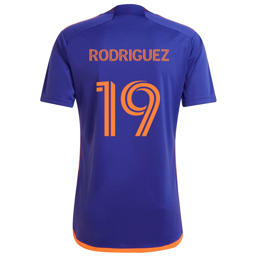 Kinder Sebastian Rodriguez #19 Lila Orange Auswärtstrikot Trikot 2024/25 T-Shirt Österreich