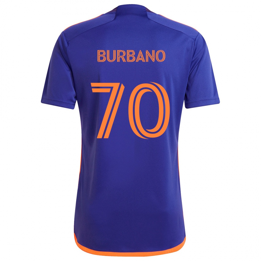 Kinder Jordy Burbano #70 Lila Orange Auswärtstrikot Trikot 2024/25 T-Shirt Österreich