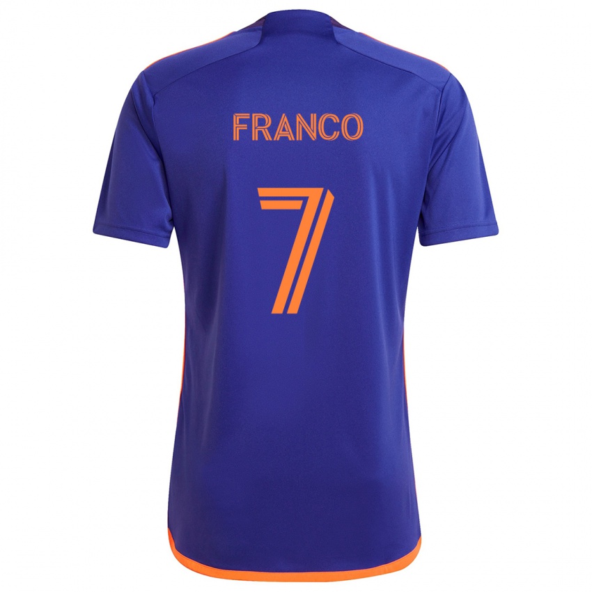 Kinder Iván Franco #7 Lila Orange Auswärtstrikot Trikot 2024/25 T-Shirt Österreich