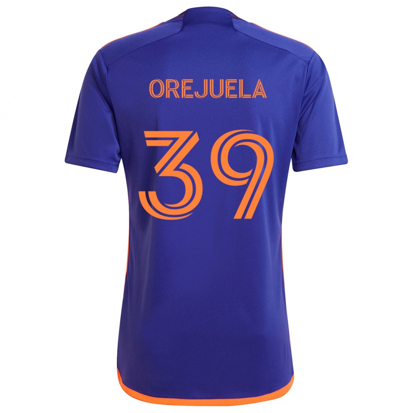 Kinder Jesus Orejuela #39 Lila Orange Auswärtstrikot Trikot 2024/25 T-Shirt Österreich