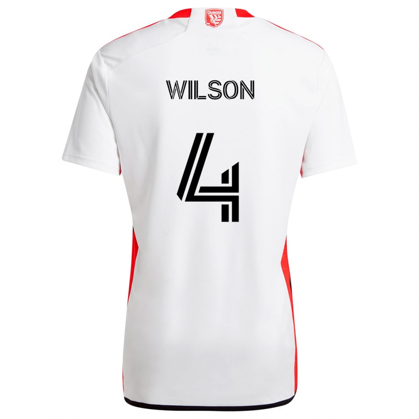 Kinder Bruno Wilson #4 Weiß Rot Auswärtstrikot Trikot 2024/25 T-Shirt Österreich