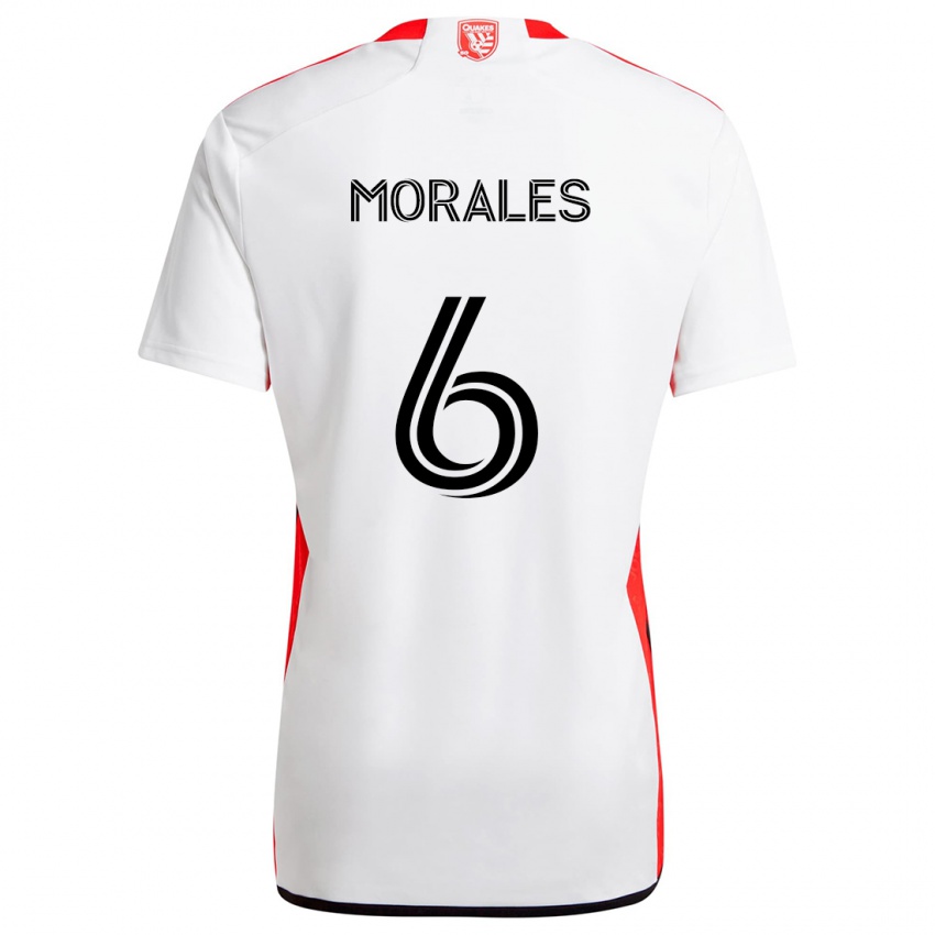 Kinder Alfredo Morales #6 Weiß Rot Auswärtstrikot Trikot 2024/25 T-Shirt Österreich