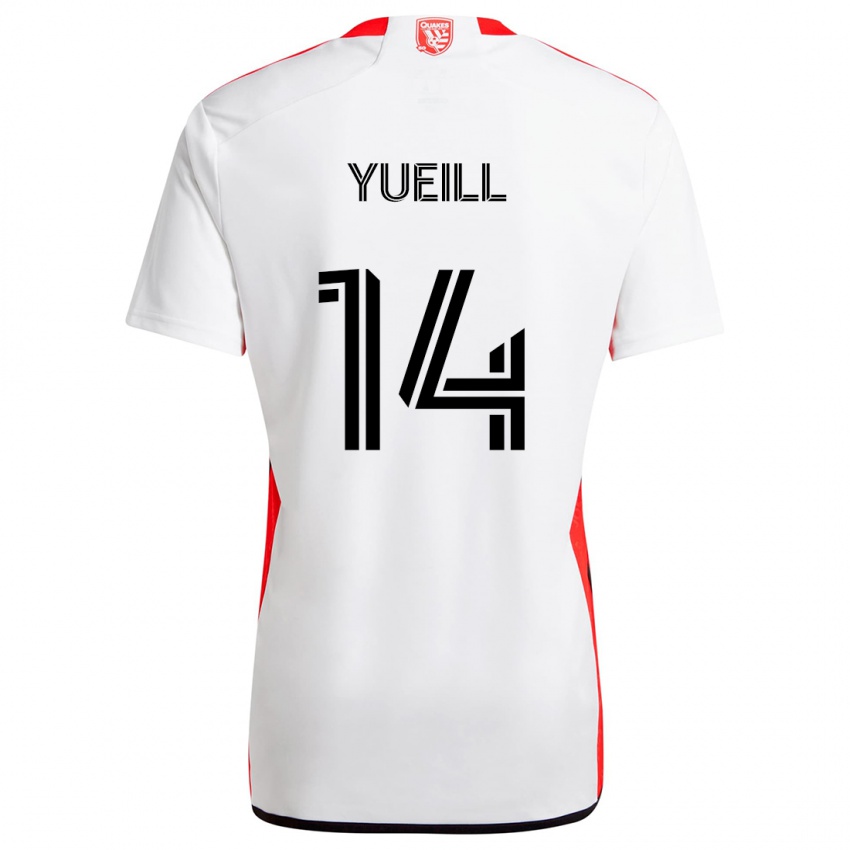 Kinder Jackson Yueill #14 Weiß Rot Auswärtstrikot Trikot 2024/25 T-Shirt Österreich