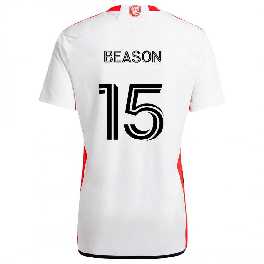 Kinder Tanner Beason #15 Weiß Rot Auswärtstrikot Trikot 2024/25 T-Shirt Österreich