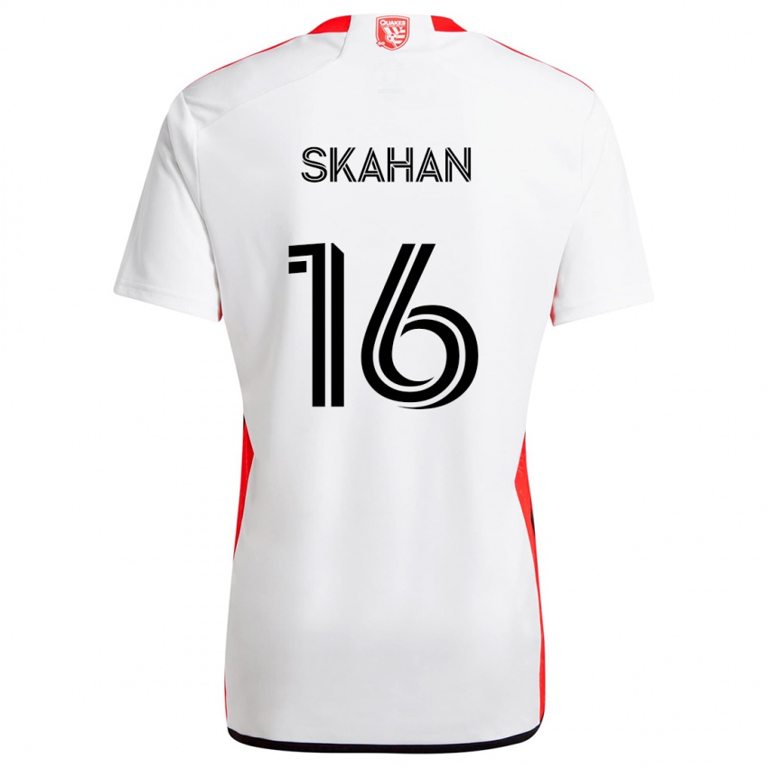 Kinder Jack Skahan #16 Weiß Rot Auswärtstrikot Trikot 2024/25 T-Shirt Österreich