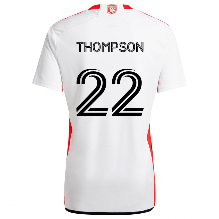 Kinder Tommy Thompson #22 Weiß Rot Auswärtstrikot Trikot 2024/25 T-Shirt Österreich