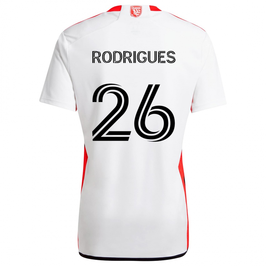 Kinder Rodrigues #26 Weiß Rot Auswärtstrikot Trikot 2024/25 T-Shirt Österreich