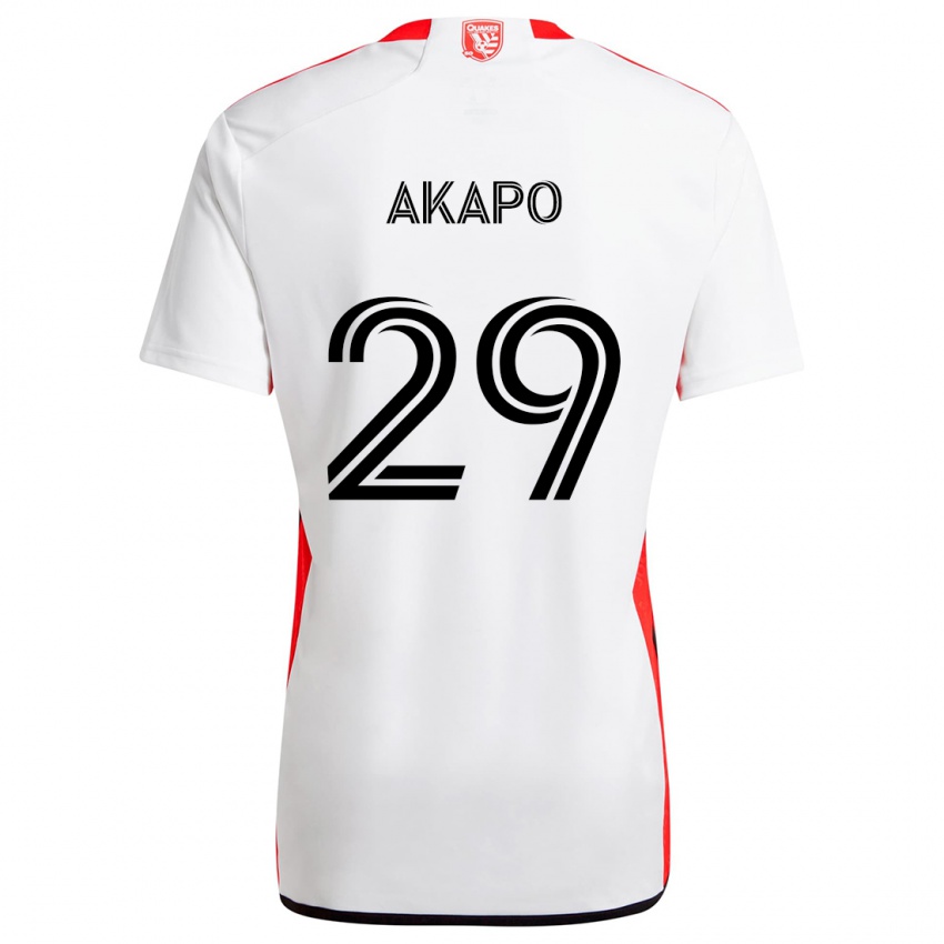 Kinder Carlos Akapo #29 Weiß Rot Auswärtstrikot Trikot 2024/25 T-Shirt Österreich