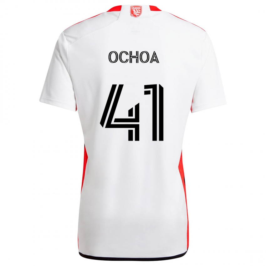 Kinder Emmanuel Ochoa #41 Weiß Rot Auswärtstrikot Trikot 2024/25 T-Shirt Österreich