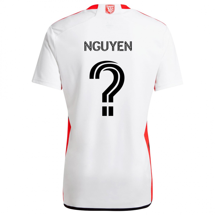 Kinder Christopher Nguyen #0 Weiß Rot Auswärtstrikot Trikot 2024/25 T-Shirt Österreich