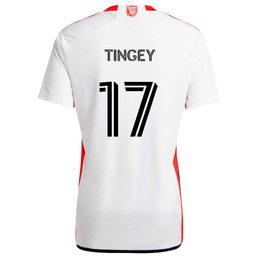 Kinder Keegan Tingey #17 Weiß Rot Auswärtstrikot Trikot 2024/25 T-Shirt Österreich