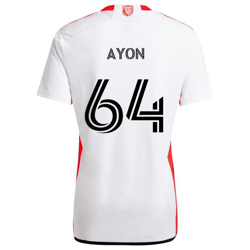 Kinder Jerry Ayon #64 Weiß Rot Auswärtstrikot Trikot 2024/25 T-Shirt Österreich