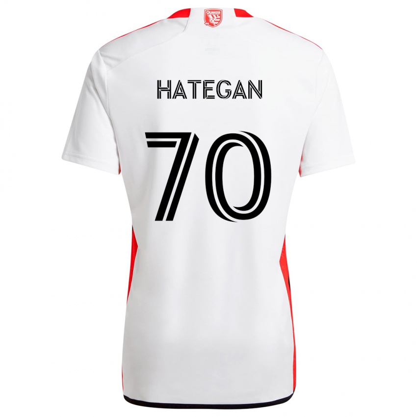 Kinder Roberto Hategan #70 Weiß Rot Auswärtstrikot Trikot 2024/25 T-Shirt Österreich