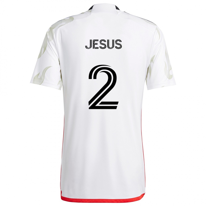 Kinder Geovane Jesus #2 Weiß Rot Schwarz Auswärtstrikot Trikot 2024/25 T-Shirt Österreich