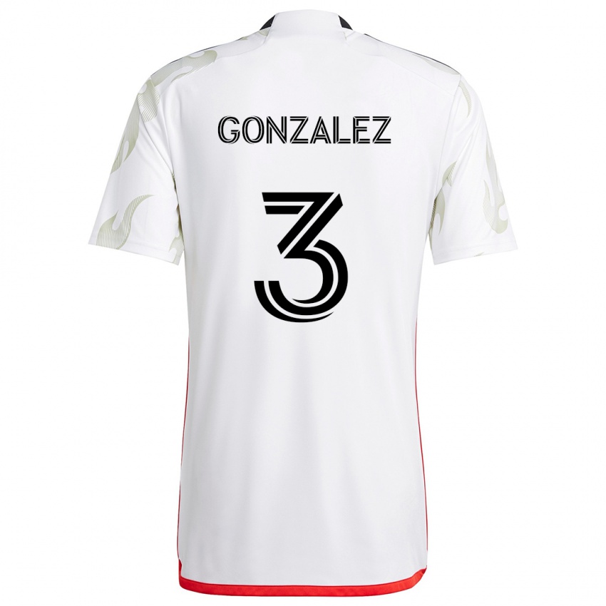 Kinder Omar González #3 Weiß Rot Schwarz Auswärtstrikot Trikot 2024/25 T-Shirt Österreich