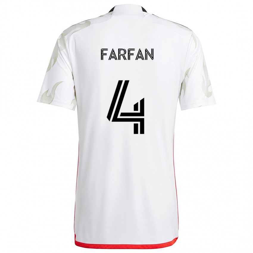 Kinder Marco Farfán #4 Weiß Rot Schwarz Auswärtstrikot Trikot 2024/25 T-Shirt Österreich