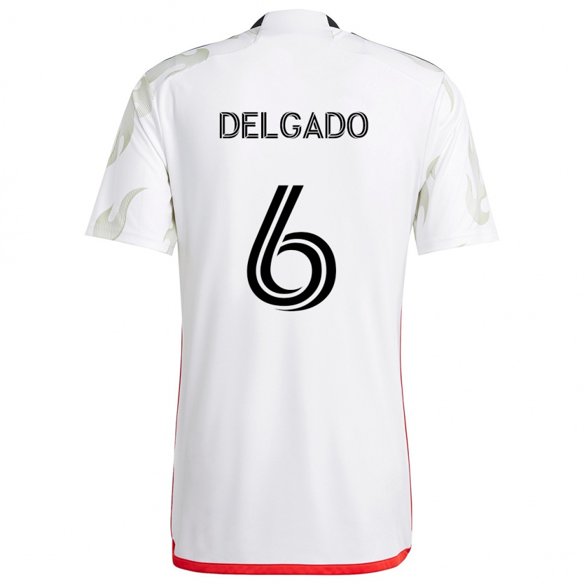 Kinder Patrickson Delgado #6 Weiß Rot Schwarz Auswärtstrikot Trikot 2024/25 T-Shirt Österreich