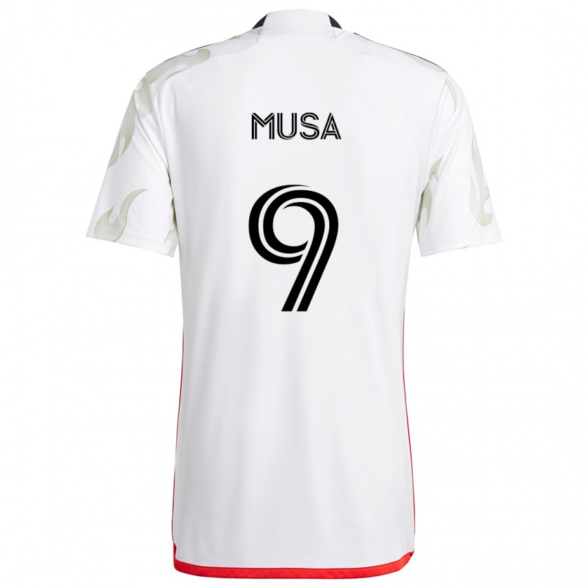 Kinder Petar Musa #9 Weiß Rot Schwarz Auswärtstrikot Trikot 2024/25 T-Shirt Österreich