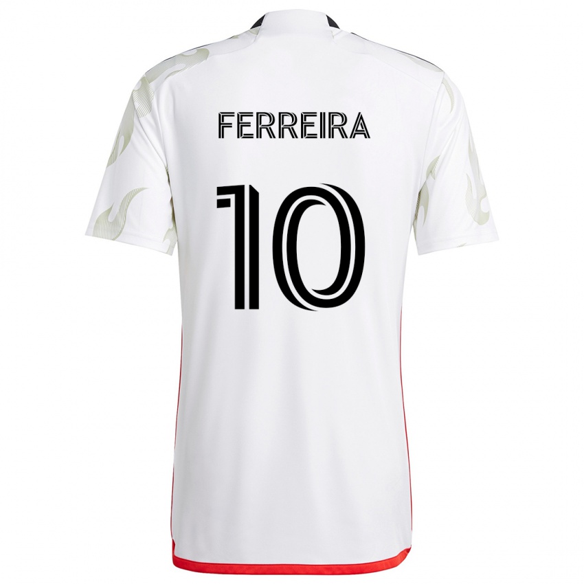 Kinder Jesús Ferreira #10 Weiß Rot Schwarz Auswärtstrikot Trikot 2024/25 T-Shirt Österreich