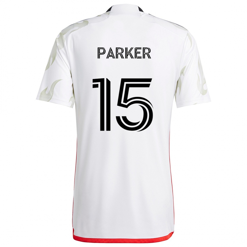 Kinder Isaiah Parker #15 Weiß Rot Schwarz Auswärtstrikot Trikot 2024/25 T-Shirt Österreich