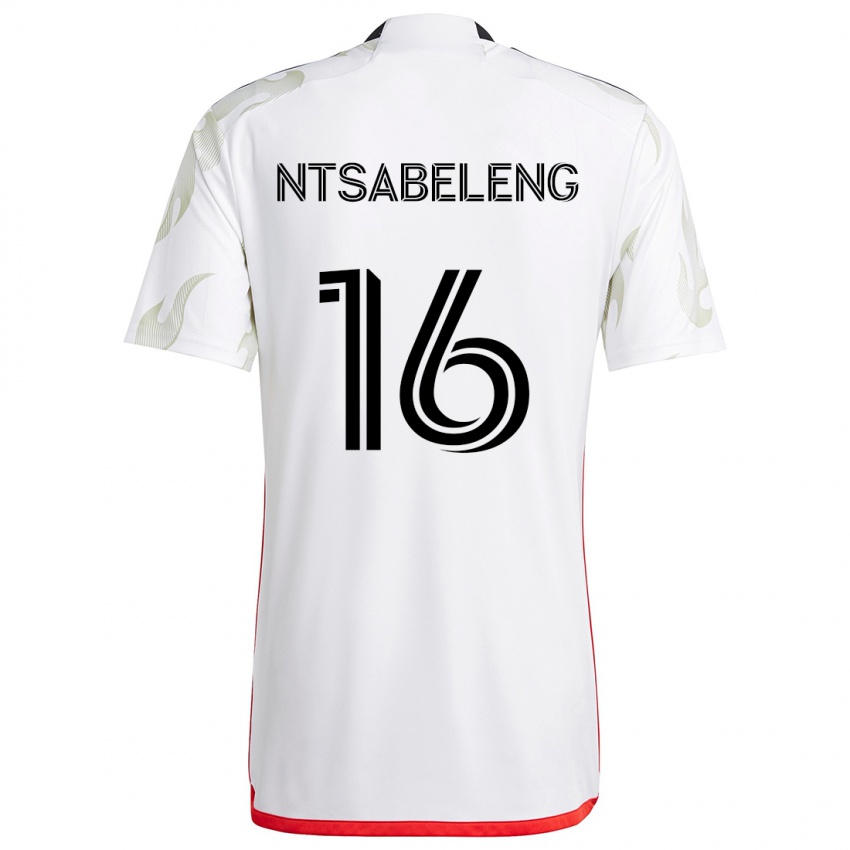 Kinder Tsiki Ntsabeleng #16 Weiß Rot Schwarz Auswärtstrikot Trikot 2024/25 T-Shirt Österreich