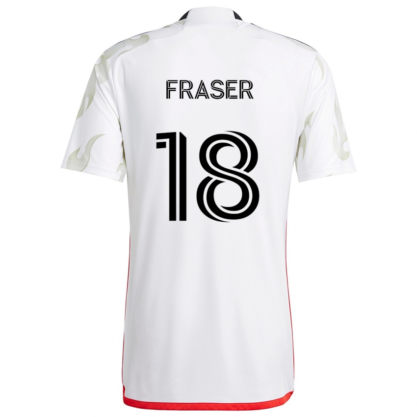 Kinder Liam Fraser #18 Weiß Rot Schwarz Auswärtstrikot Trikot 2024/25 T-Shirt Österreich