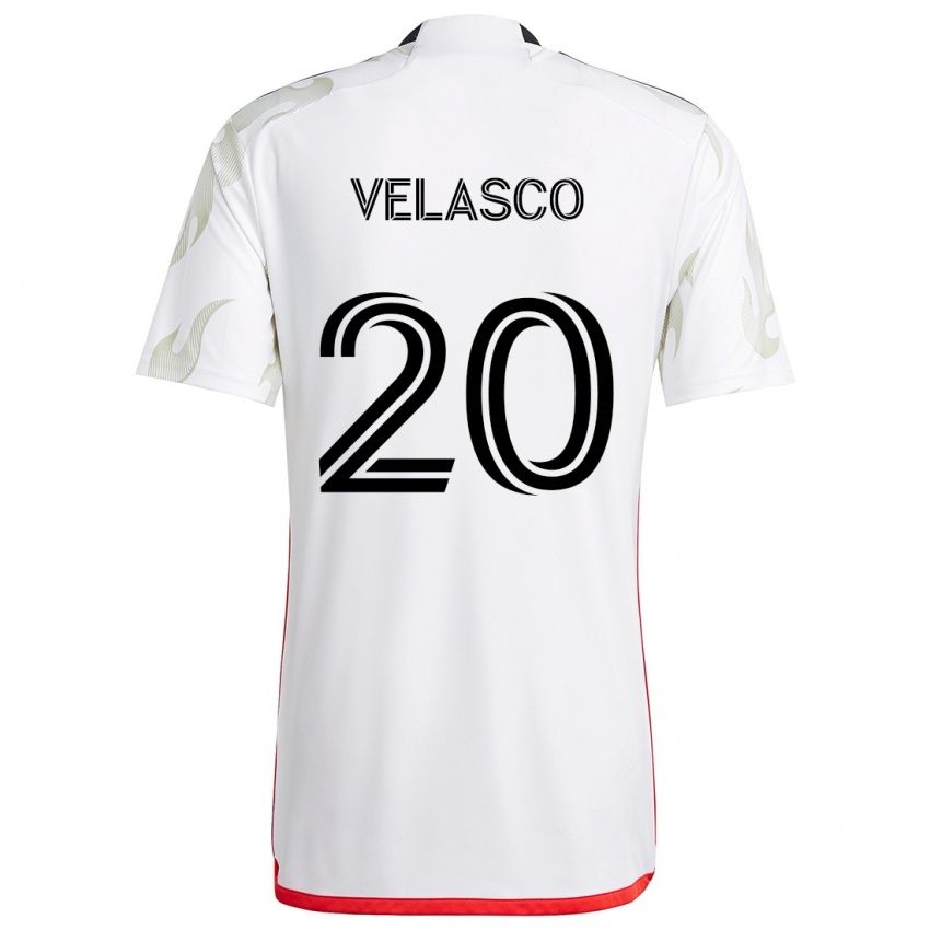 Kinder Alan Velasco #20 Weiß Rot Schwarz Auswärtstrikot Trikot 2024/25 T-Shirt Österreich