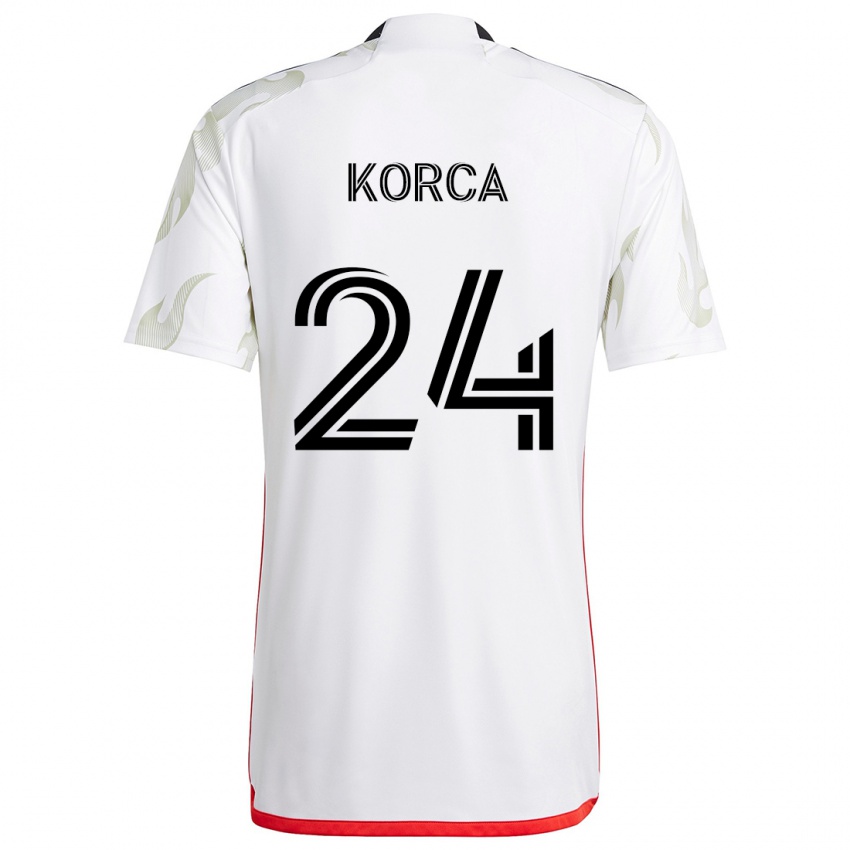 Kinder Amet Korca #24 Weiß Rot Schwarz Auswärtstrikot Trikot 2024/25 T-Shirt Österreich