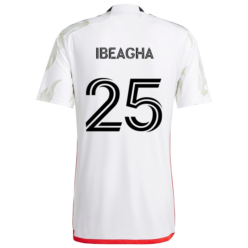 Kinder Sebastien Ibeagha #25 Weiß Rot Schwarz Auswärtstrikot Trikot 2024/25 T-Shirt Österreich