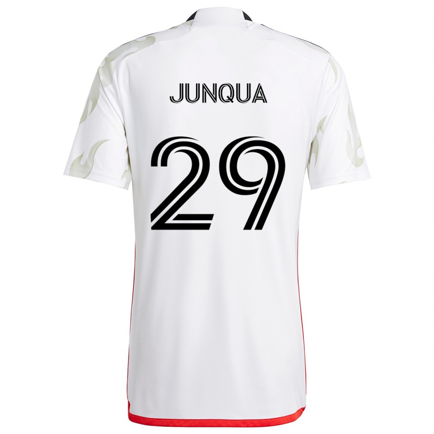 Kinder Sam Junqua #29 Weiß Rot Schwarz Auswärtstrikot Trikot 2024/25 T-Shirt Österreich