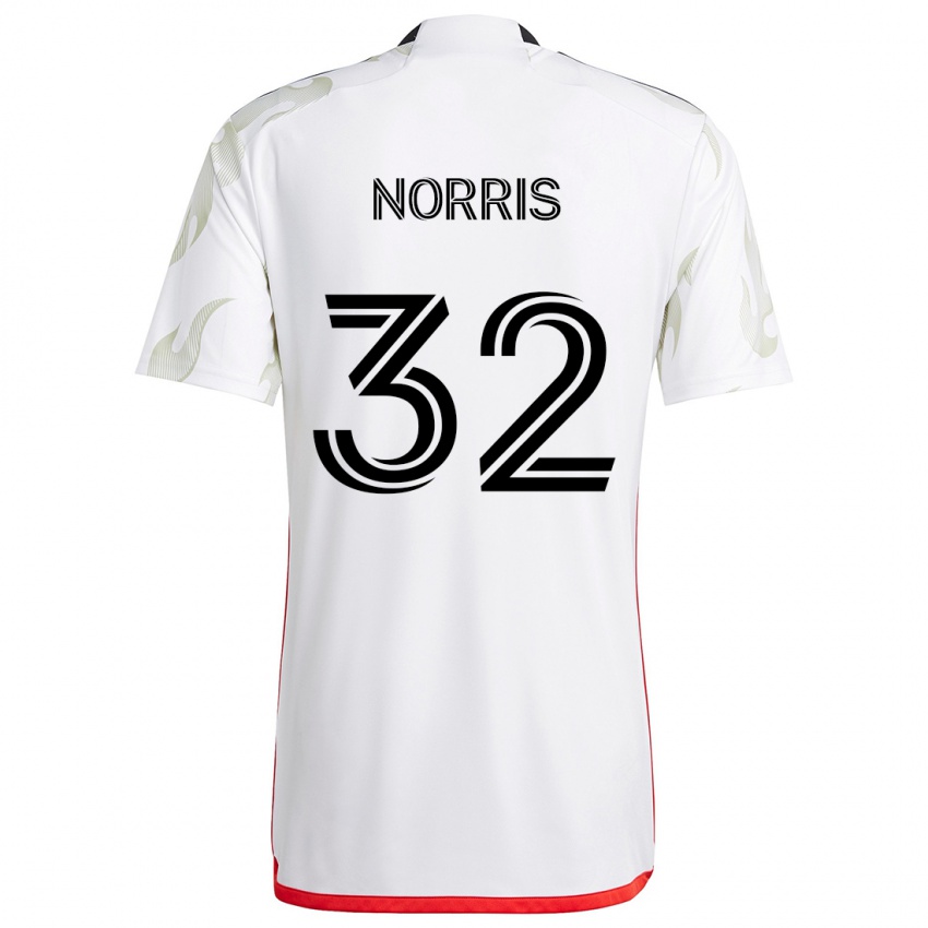 Kinder Nolan Norris #32 Weiß Rot Schwarz Auswärtstrikot Trikot 2024/25 T-Shirt Österreich