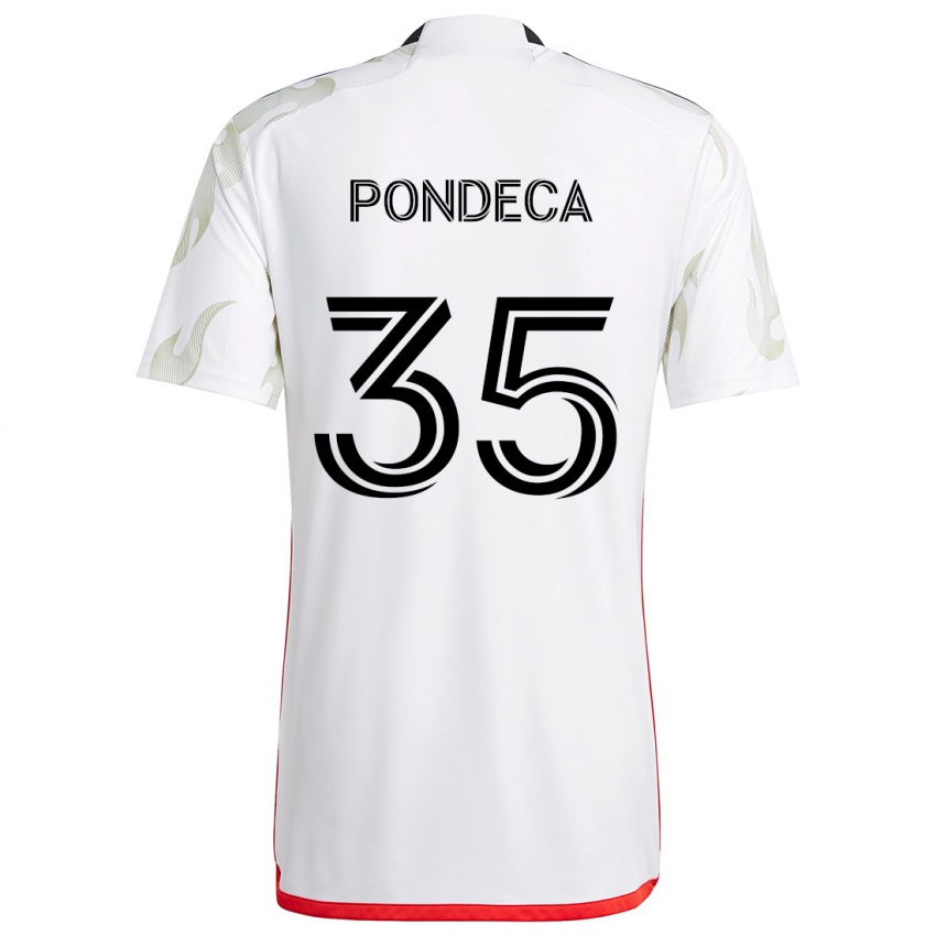 Kinder Tomas Pondeca #35 Weiß Rot Schwarz Auswärtstrikot Trikot 2024/25 T-Shirt Österreich