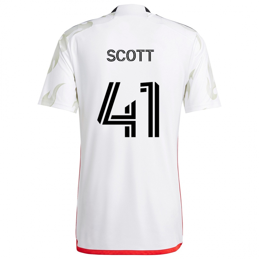 Kinder Tarik Scott #41 Weiß Rot Schwarz Auswärtstrikot Trikot 2024/25 T-Shirt Österreich