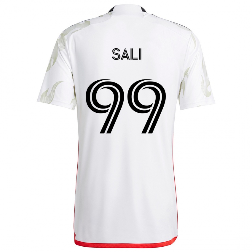 Kinder Enes Sali #99 Weiß Rot Schwarz Auswärtstrikot Trikot 2024/25 T-Shirt Österreich