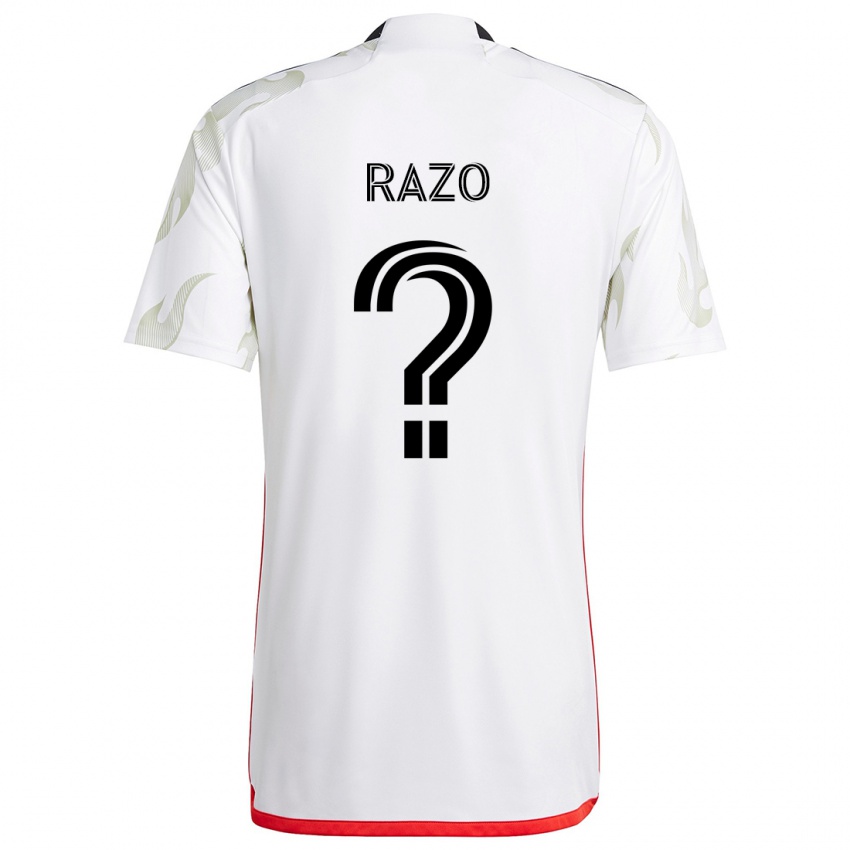 Kinder Edgar Razo #0 Weiß Rot Schwarz Auswärtstrikot Trikot 2024/25 T-Shirt Österreich