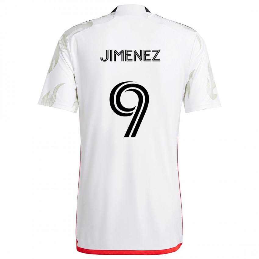 Kinder Jesús Jiménez #9 Weiß Rot Schwarz Auswärtstrikot Trikot 2024/25 T-Shirt Österreich