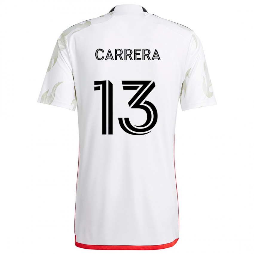 Kinder Antonio Carrera #13 Weiß Rot Schwarz Auswärtstrikot Trikot 2024/25 T-Shirt Österreich