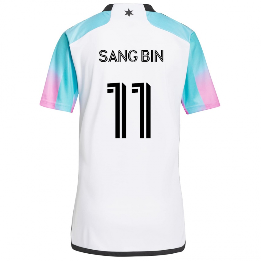 Kinder Sang-Bin Jeong #11 Weiß Blau Schwarz Auswärtstrikot Trikot 2024/25 T-Shirt Österreich