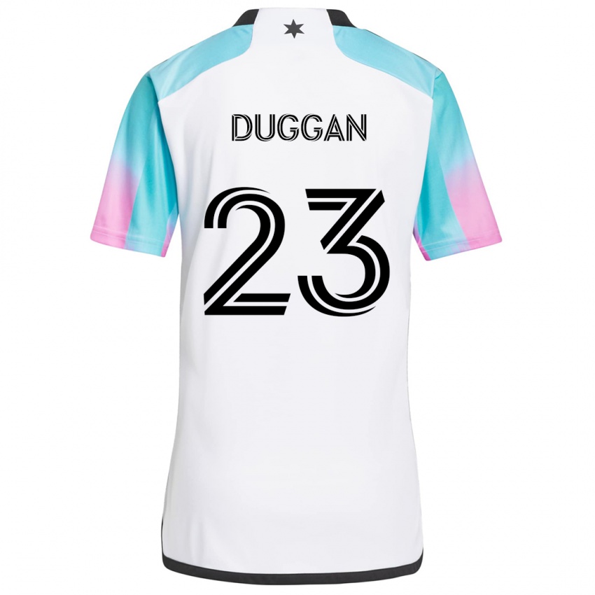 Kinder Morris Duggan #23 Weiß Blau Schwarz Auswärtstrikot Trikot 2024/25 T-Shirt Österreich