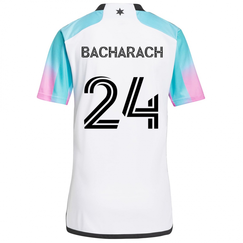 Kinder Hugo Bacharach #24 Weiß Blau Schwarz Auswärtstrikot Trikot 2024/25 T-Shirt Österreich