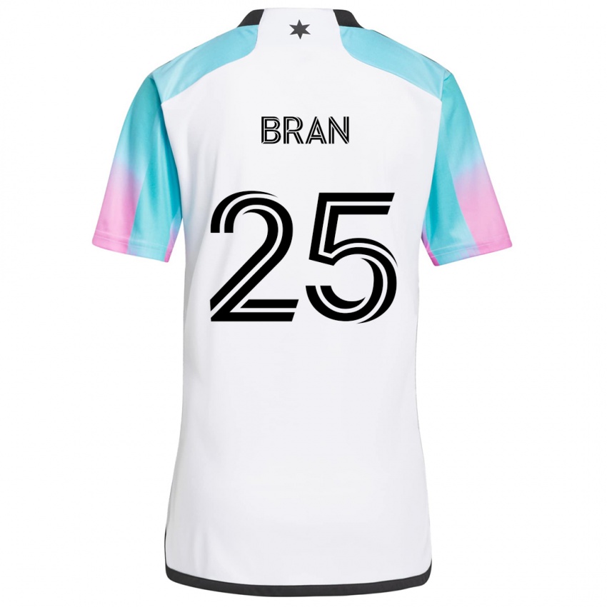 Kinder Alejandro Bran #25 Weiß Blau Schwarz Auswärtstrikot Trikot 2024/25 T-Shirt Österreich