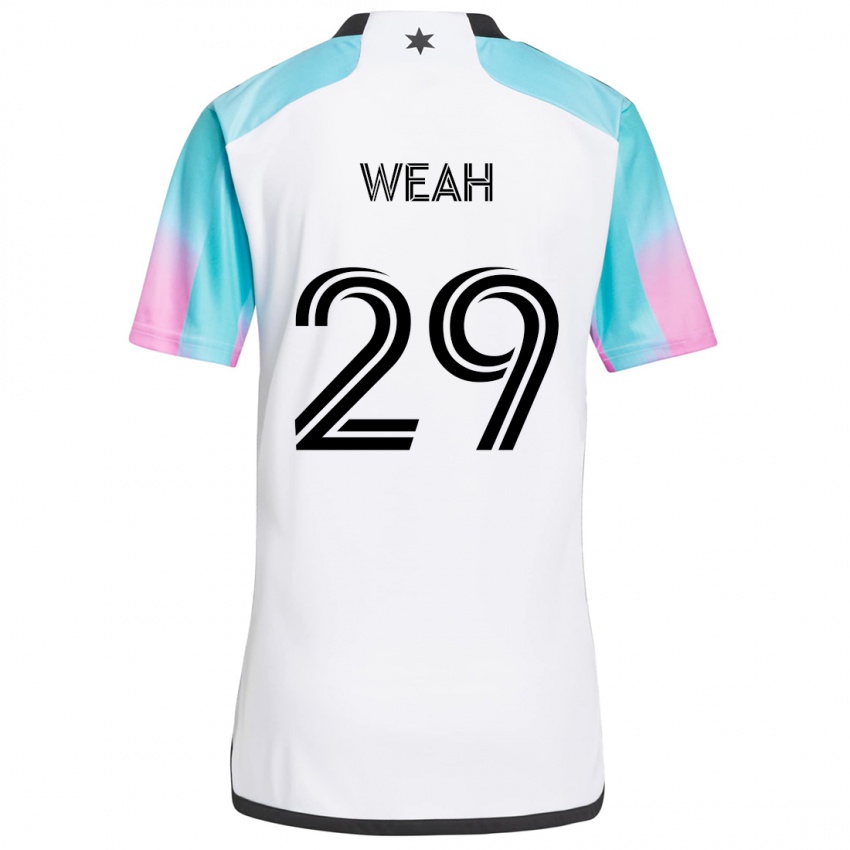 Kinder Patrick Weah #29 Weiß Blau Schwarz Auswärtstrikot Trikot 2024/25 T-Shirt Österreich