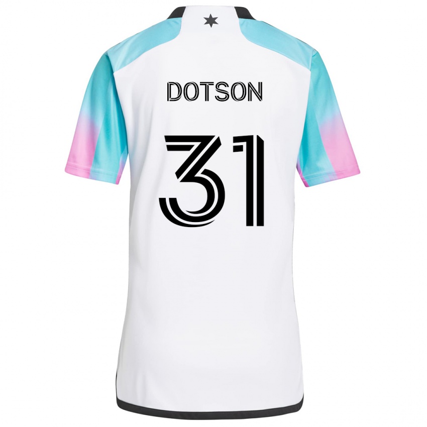 Kinder Hassani Dotson #31 Weiß Blau Schwarz Auswärtstrikot Trikot 2024/25 T-Shirt Österreich