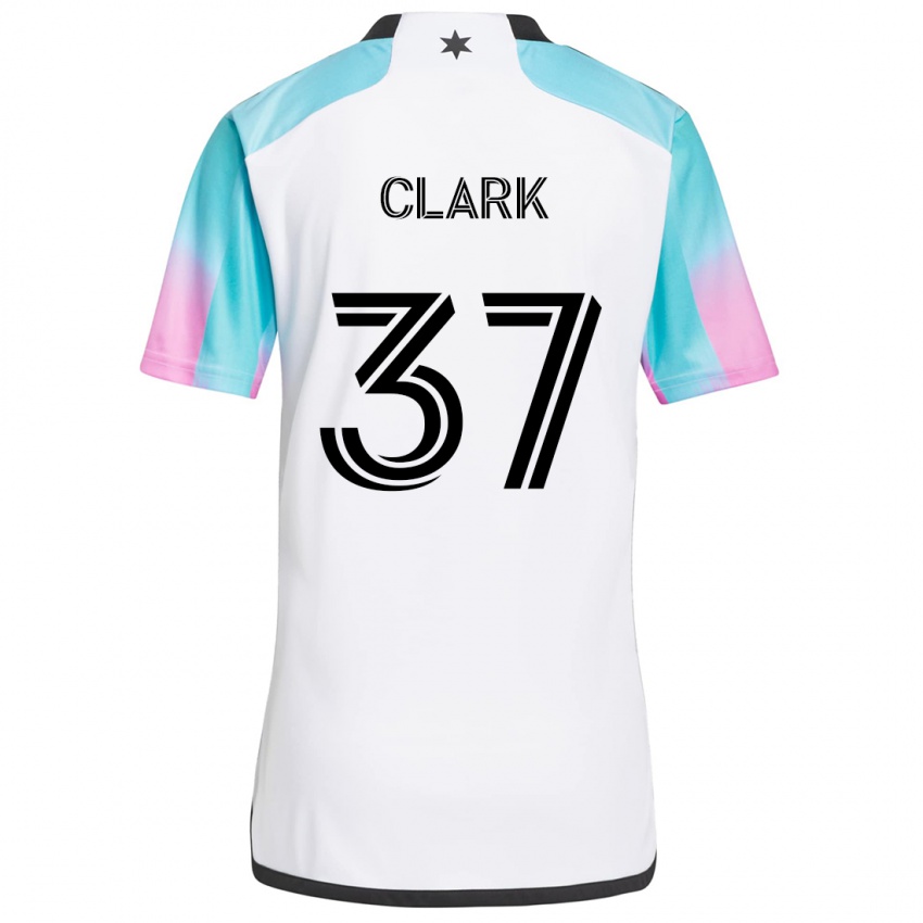 Kinder Caden Clark #37 Weiß Blau Schwarz Auswärtstrikot Trikot 2024/25 T-Shirt Österreich