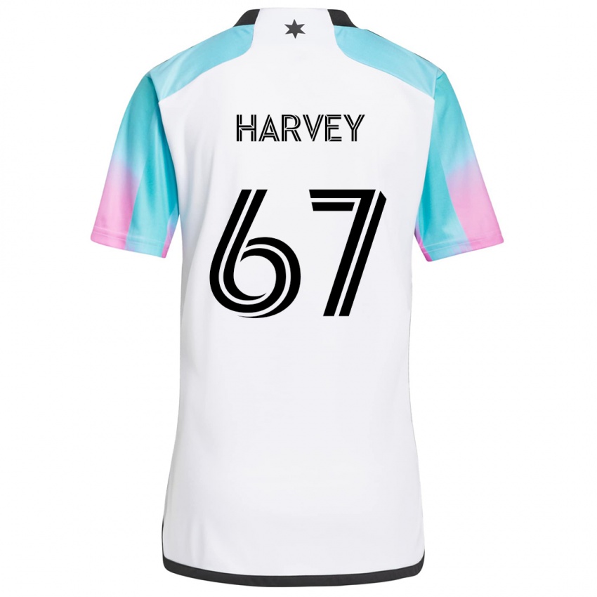 Kinder Carlos Harvey #67 Weiß Blau Schwarz Auswärtstrikot Trikot 2024/25 T-Shirt Österreich