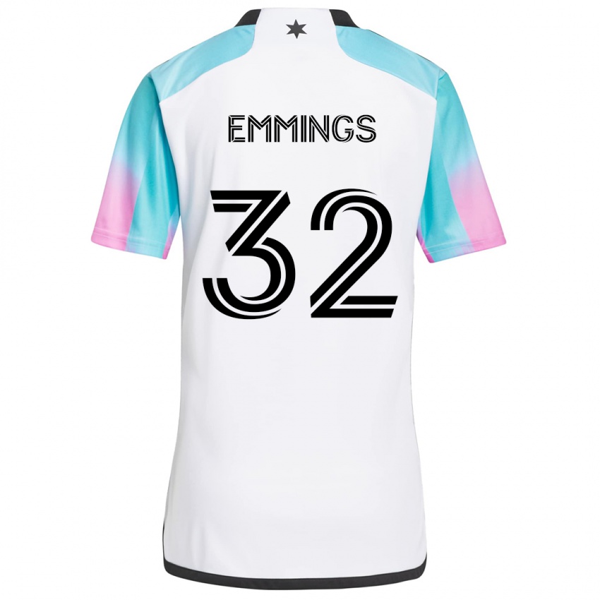 Kinder Fred Emmings #32 Weiß Blau Schwarz Auswärtstrikot Trikot 2024/25 T-Shirt Österreich