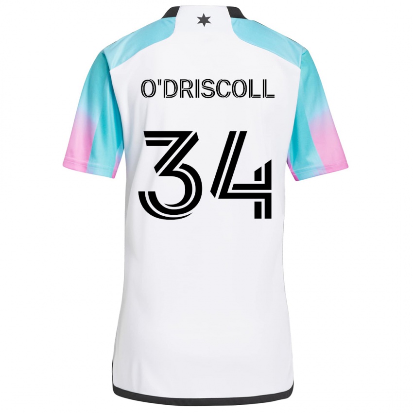 Kinder Rory O'driscoll #34 Weiß Blau Schwarz Auswärtstrikot Trikot 2024/25 T-Shirt Österreich